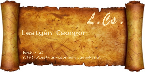 Lestyán Csongor névjegykártya